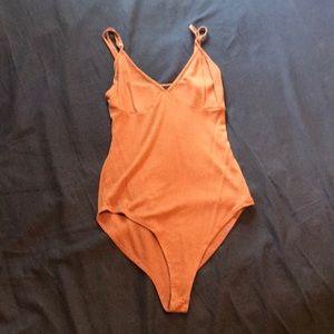 Brown striped bodysuit